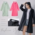 thumbnail image 1 of Baohd Femmes Homme Imperméable Long Imperméable Mince Imperméable Veste avec Capuche Vêtements Vêtements Costume de Pluie Randonnée Randonnée Vélo Rose Rouge XL, 1 of 6