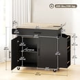 thumbnail image 3 of HOMCOM Mobile Kitchen Island with Power Outlet Drop Leaf Kitchen Cart Black, 3 of 10