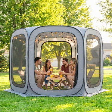 Outsunny Tente Moustiquaire Escamotable de 11 Pi, Pavillon de Camping UPF50+ avec Sac de Transport