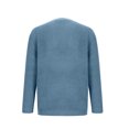 thumbnail image 3 of Penkiiy Chandail à Col Rond pour Homme Coupe Ajustée Léger à Manches Longues Tricoté Chandails TG Bleu, 3 of 5