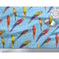 thumbnail image 3 of Soimoi Blue polyester Crepe Fabric Macaw Parrot Bird Fabric Prints By Yard 52 Inch Wide, 3 of 3