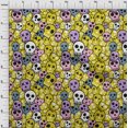 thumbnail image 3 of oneOone Rayon Yellow Fabric Skull Sewing Material Print Fabric By The Yard 56 Inch Wide, 3 of 5