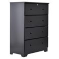 thumbnail image 1 of Better Home Products Isabela Commode à 4 Tiroirs en Pin Massif, Noire, 1 of 8