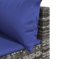 thumbnail image 5 of vidaXL Garden Corner Sofas with Cushions 2 pcs Grey Poly Rattan, 5 of 5