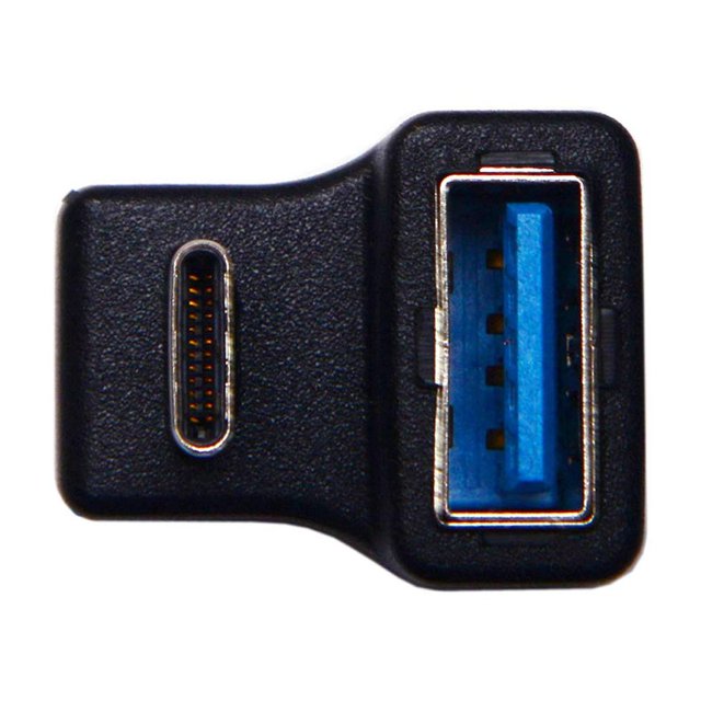 Cablecc 180 Degree Up & Down Angled Type-C USB-C OTG to USB 3.0 Female Extension Adapter for Cell Phone & Tablet