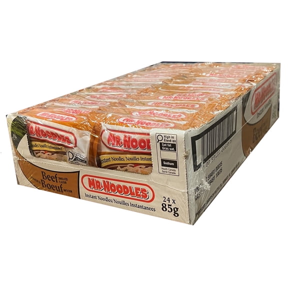 Mr. Noodles Beef Flavour, Instant Ramen Noodles, 85g, 24 pack case