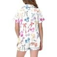thumbnail image 4 of Pyjama en Satin pour Tout-Petits Garçons, Ensemble de Hauts à Boutons à Imprimé Graphique, Ensemble de Pyjama Classique, Pyjama pour Filles 2T 3T, 4 of 4