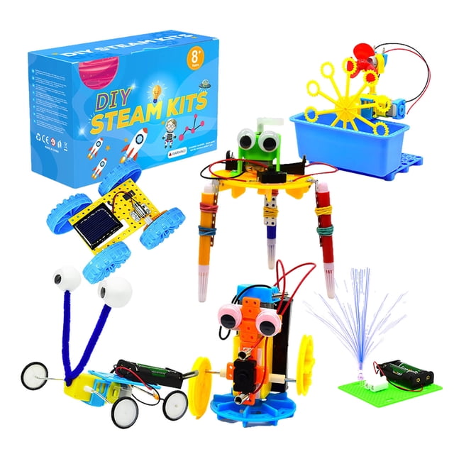 DIY Robot Construction Kit for Kids, Electronic Science Engineering STEM Project Toy, Educational Building Robot Toy for Boys Girls, Easter Gift for Ages 4-12