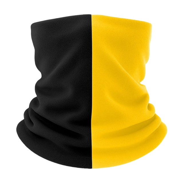 Yellow Mens Cycling Windproof Neck Cover With Double Layer Fleece Design For Skiing Sports And Winter Outdoor Activities With Adjustable Fit Free Size