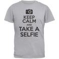 thumbnail image 1 of Keep Calm Take a Selfie Light Heather Grey Adult T-Shirt, 1 of 1