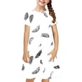thumbnail image 2 of Soldes de Liquidation Aujourd'hui Offres Iumwxz Robe Décontractée Trapèze Robe Tunique pour Adolescentes Robes Col Rond Mignonne à Motif Robe à Manches Courtes pour Filles Robes Ravissantes pour Fête 4-14a, 2 of 7