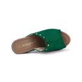 thumbnail image 4 of BLISSFUL STEP Women's Shoes Platform Chunky Heels Open Toe Rivet Faux Suede Slides Sandals Green 5.5, 4 of 7