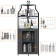 thumbnail image 3 of EDTara Corner Wine Cabinet with Removable Wine Rack, Wine Bar Cabinet with Barn Door and Adjustable Shelves, Industrial Wine Cabinet for Dining Room, Living Room,Kitchen, 3 of 8