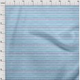 thumbnail image 4 of oneOone Cotton Cambric Light Blue Fabric Geometric Overlapping Stripes Craft Projects Decor Fabric Printed By The Yard 56 Inch Wide, 4 of 4