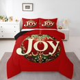 thumbnail image 1 of Merry Christmas Bedding Set,Happy New Year Queen Comforter Set,Red Christmas Down Comforter,Xmas Snowflake Bed Set Microfiber, 1 of 7