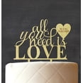 thumbnail image 3 of All You Need is Love Custom Cake Topper Personalized Rustic Wooden Cake Topper Cake Decoration 7-8 Inches Wide, 3 of 3