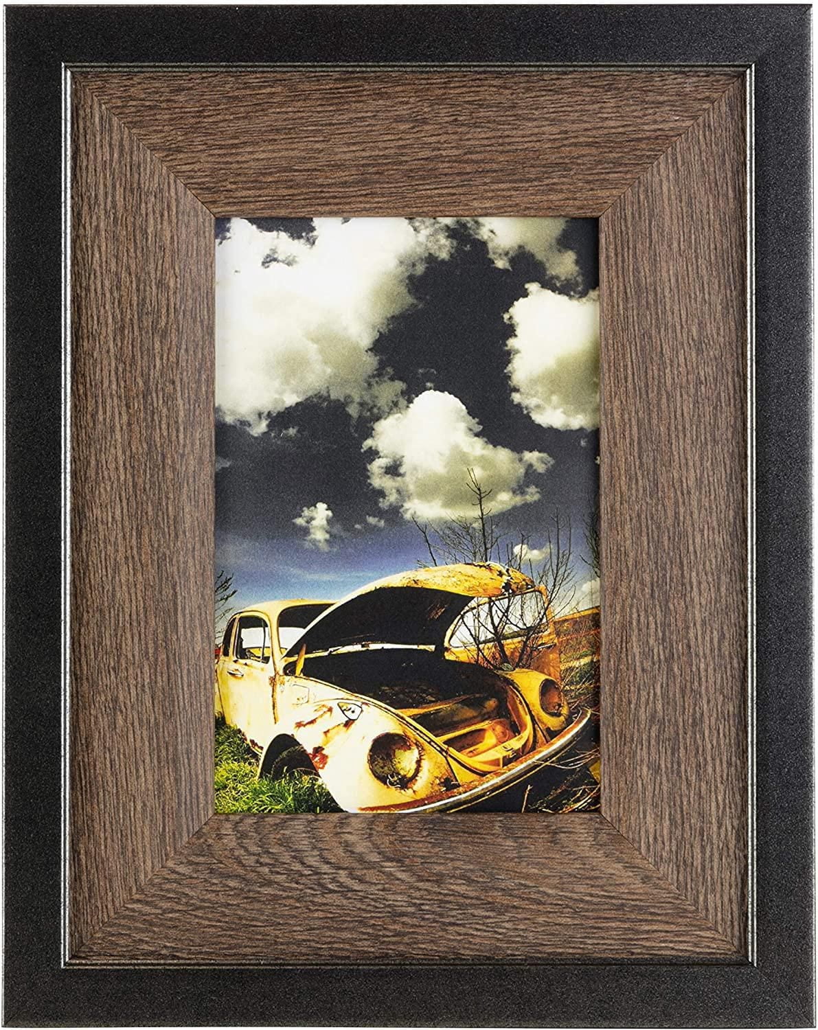 kieragrace Railtown cadre Benton – 10,16 x 15,24 cm (4 x 6 po), gris fer, bois de noyer noir