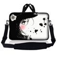 thumbnail image 1 of LSS Sac Pochette pour Ordinateur Portable 17-17,3 Pouces Compatible avec Acer, Asus, Dell, HP, Sony, MacBook et Plus / Étui de Transport avec Poignée et Bandoulière Ajustable, Girl with White Rose, 1 of 4