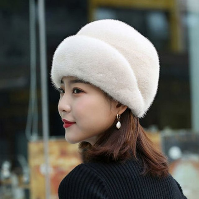 Chapeau Femme Résistant au Froid Russe Décontracté Hiver Thermique Dames d'Âge Moyen