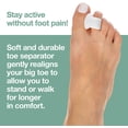 thumbnail image 3 of Gel Toe Separators for Overlapping Toes, Bunions, Big Toe Alignment, Corrector and Spacer - 4 Pack (White) Large, 3 of 5