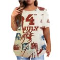 thumbnail image 2 of Fartey T-Shirts du 4 Juillet pour Femmes Grande Taille Patriotiques Rouge Blanc et Bleu T-Shirts Graphiques Coupe Ample Manches Courtes T-Shirts Classiques Col Rond Blouses Hauts Blouses Grande Taille pour Femmes, 2 of 6
