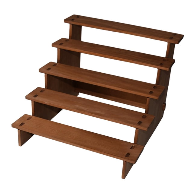serony Wooden Display Riser Shelf Collectibles Display layer display stand is Stand for Dolls Figures Toys 5 Layer 30cm