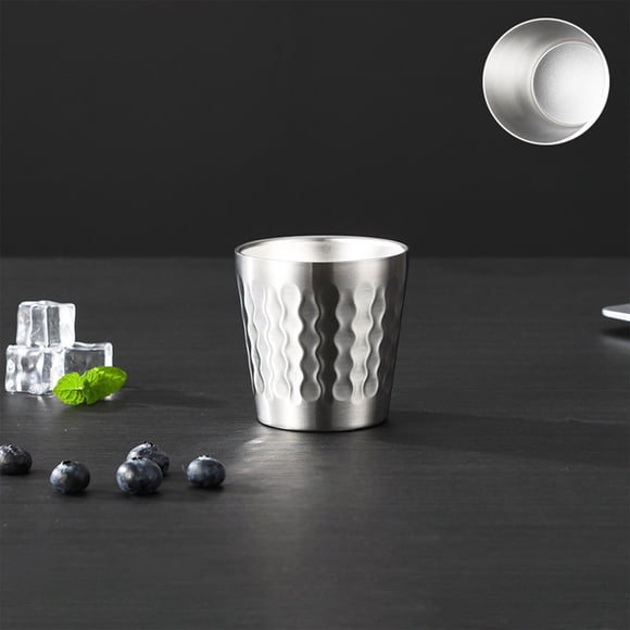 TIMIFIS Tasses en Verre à Boire Tasses à Double Couche Chopes à Bière Tasses à Café Flamboyantes Tasses d'Extérieur en Acier Inoxydable Gadgets de Cuisine