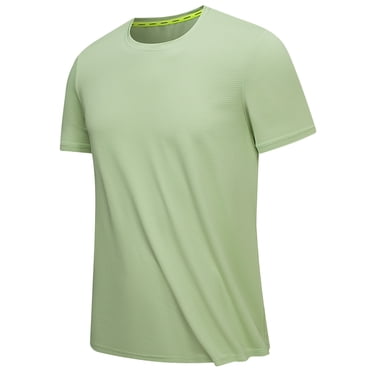 Pisexur Workout Shirts for Men, Moisture Wicking Quick Dry Athletic Running T-Shirts Men's Gym Performance Crewneck Active Nylon T Shirts