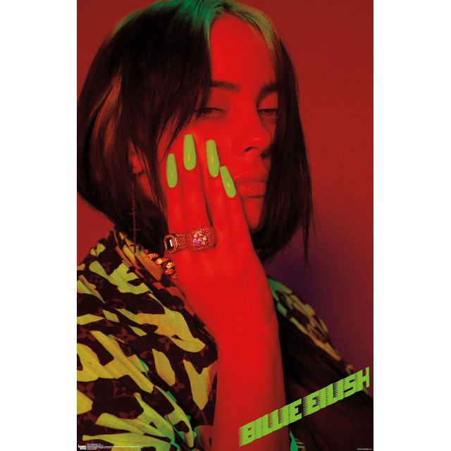 Billie Eilish - Red Wall Poster, 14.725" x 22.375"