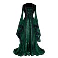 thumbnail image 2 of EGNMCR Robes d'Été Femmes Tendance 2024 Robe Princesse pour Femme Style Rétro Couleur Unie Manches Trompette, 2 of 5