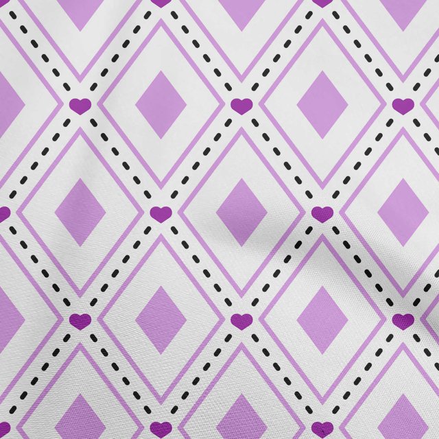 oneOone Polyester Spandex Purple Fabric Check Sewing Material Print Fabric By The Yard 56 Inch Wide