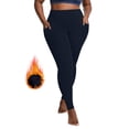 thumbnail image 2 of Timegard Plus Size Pants for Women Fall Winter Thick Stretch Yoga Pants Solid Color Leggings with Pockets, 2 of 7