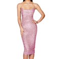 thumbnail image 2 of Pisexur Robes pour Femmes Col Rond Dos Nu Robe de Cocktail Mode Paillettes Scintillantes Robe de Soirée Boîte de Nuit Fête Robe Ajustée Robes de Retour à la Maison Élégante Robe d'Invitée de Mariage Tunique Robe Midi, 2 of 3