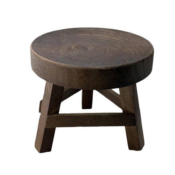 DYNWAVECA Wood Plant Stool Rustic Decorative Flower Shelf for Table Desktop Home Decor coffee