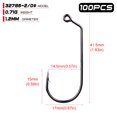thumbnail image 3 of 100pcs Fishing Hooks High Carbon Steel Barbed Hooks Extra Strong Hooks, 3 of 6