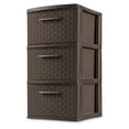 thumbnail image 1 of Sterilite 3 Drawer Espresso Weave Tower, 1 of 8