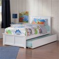 thumbnail image 1 of Madison Twin Platform Bed with Matching Footboard & Twin Trundle in White, 1 of 7