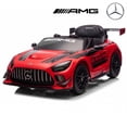 thumbnail image 1 of Licensed Mercedes-AMG GT3 24V Kids Ride-On Racing Car with Premium Leather Seat, High-Speed Performance 24V Power Wheels, Motorized Track Toy with Parent Remote, Red, 1 of 8