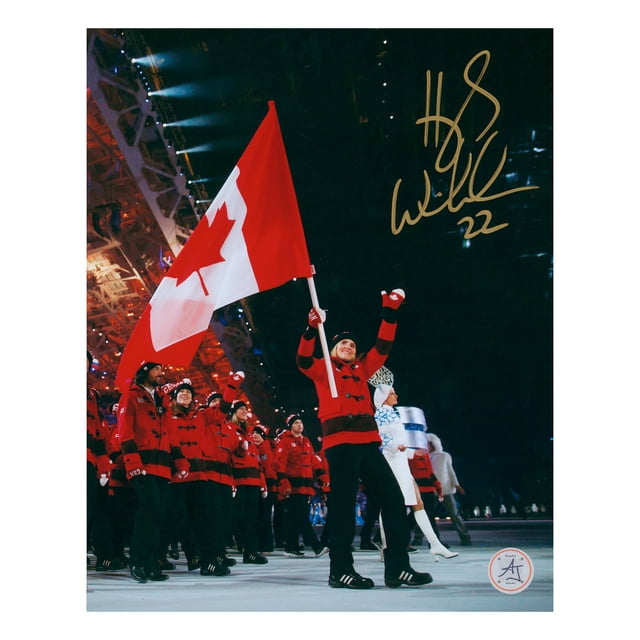 Hayley Wickenheiser Autographed Team Canada Flag Bearer 8x10 Photo