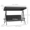 thumbnail image 3 of Outsunny 3-Seat Patio Swing Chair with Adjustable Canopy and Side Tray, 3 of 10