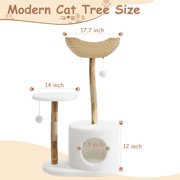 AKDSteel Multi-Level Cat Tree, 43" with Large Basket, Scratching Posts and Real Branch Design, Dangling Ball, and Extended Platform for Cats to Play and Sleep