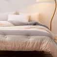 thumbnail image 4 of Todaioua Grey Pink Striped Washed Microfiber Quilt All Season Lightweight Comforter for Bed Dormitory Air Conditioning Soft Warm Breathable Bedding Reversible Easy Care Throw Blanket, 4 of 7