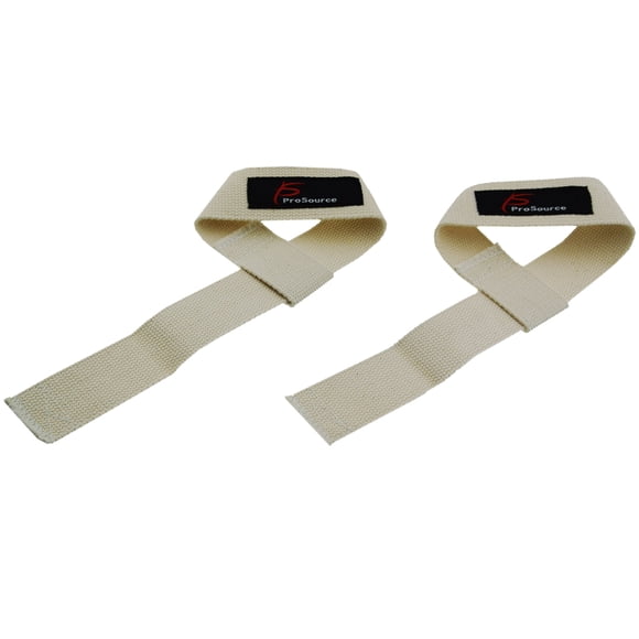 ProSource Paire de Sangles de Levage pour Hommes et Femmes, Sangles en Coton Réglables pour une Meilleure Prise, Beige