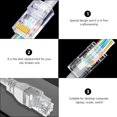 thumbnail image 2 of 100PCS Ethernet Cable Crimp Connector RJ45 End Cat 6A Network Cable Connector, 2 of 8