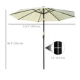 thumbnail image 3 of Outsunny Parasol de Marché Rond 3 m x 2,4 m, Beige, 3 of 10