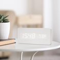 thumbnail image 3 of yuksok Digital Alarm Clock USB/Battery Wooden Setting LED for Office Home Decor White, 3 of 9