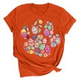 thumbnail image 2 of EGNMCR Chemise de Pâques pour Femmes Imprimé de Pâques Manches Courtes Col Rond T-Shirt, 2 of 3