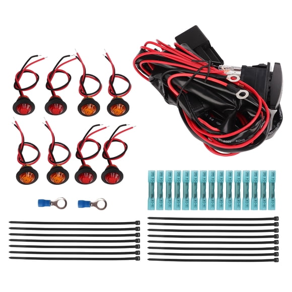 Qiilu Harnais de Relais pour Clignotant, Interrupteur à Bascule de Clignotant UTV, Kit d'Éclairage de Rue Légal pour VTT, Harnais de Relais de Clignotant de Remplacement pour Ranger RZR