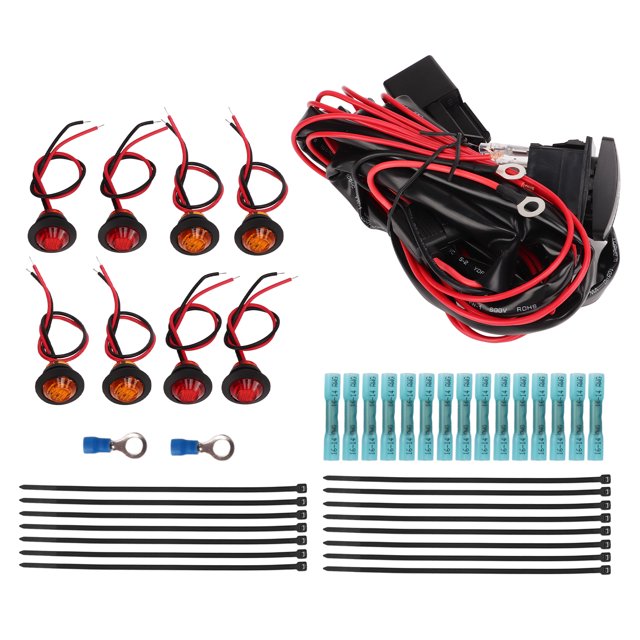 Qiilu Harnais de Relais pour Clignotant, Interrupteur à Bascule de Clignotant UTV, Kit d'Éclairage de Rue Légal pour VTT, Harnais de Relais de Clignotant de Remplacement pour Ranger RZR