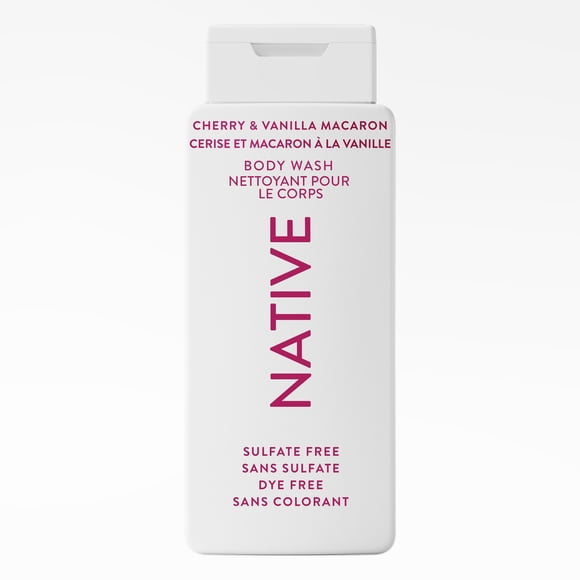 Native Natural Body Wash, Cherry Vanilla & Macaron, Sulfate Free, Paraben Free
